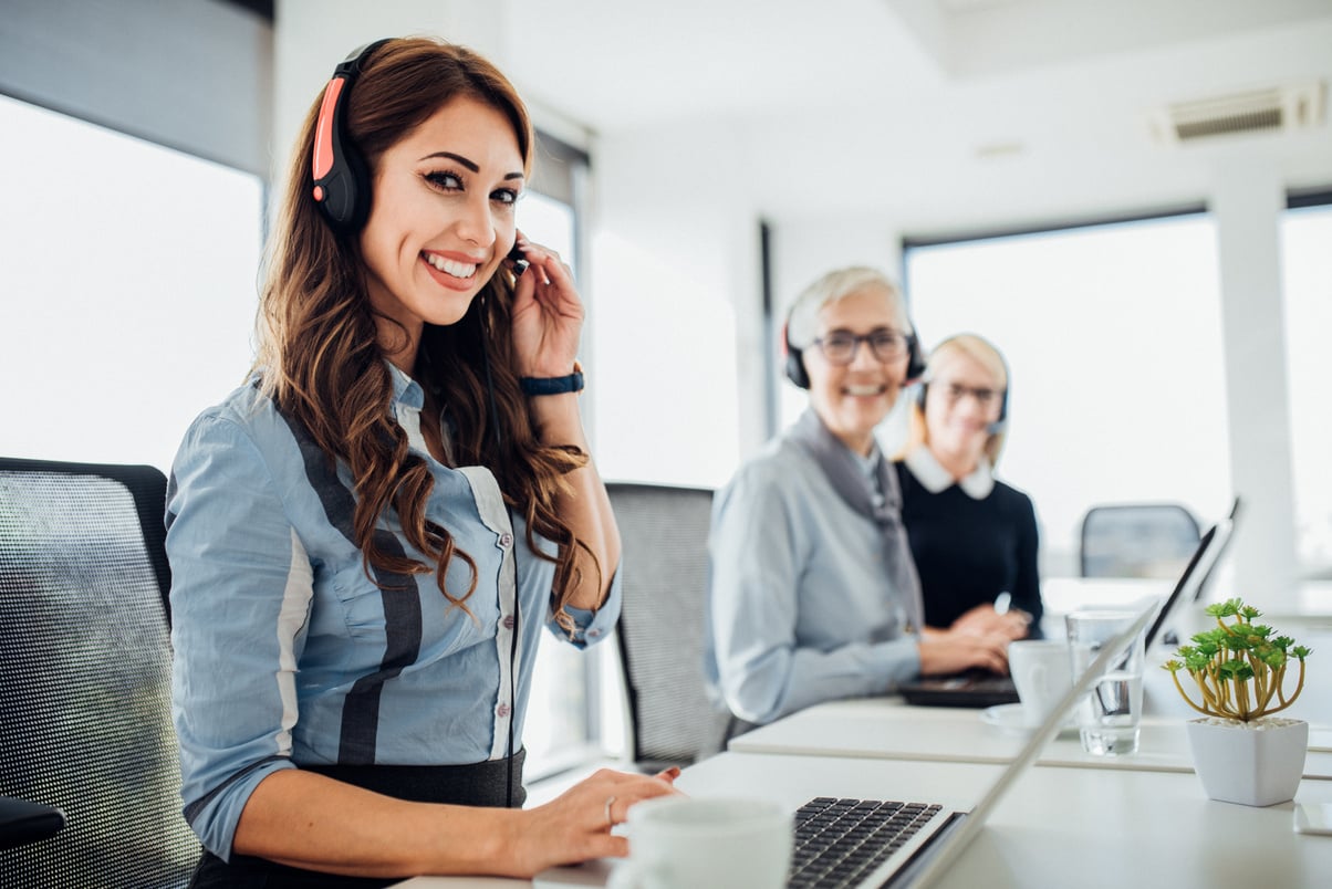 Woman at call center